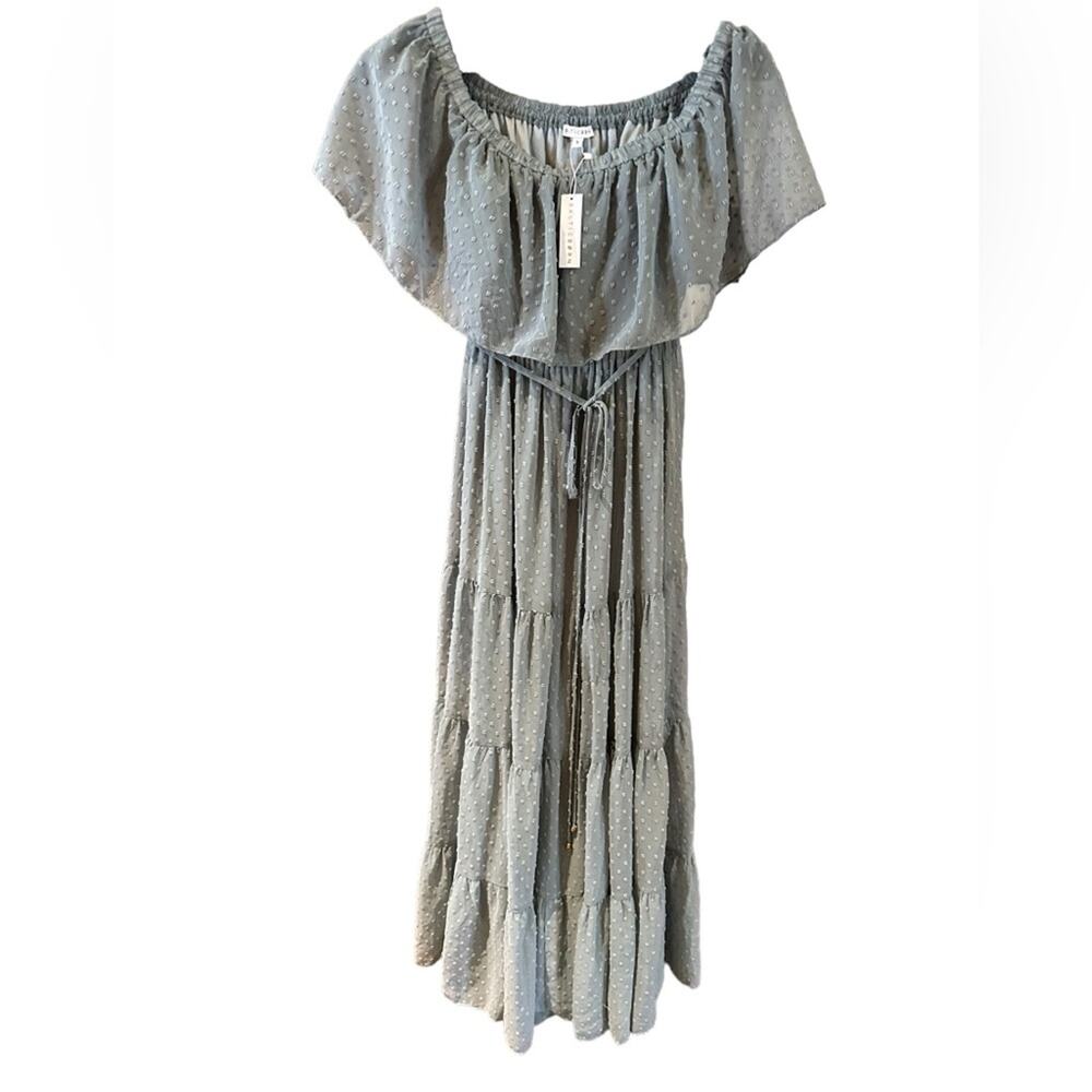 Baltic Born Off The Shoulder Dress In Sage